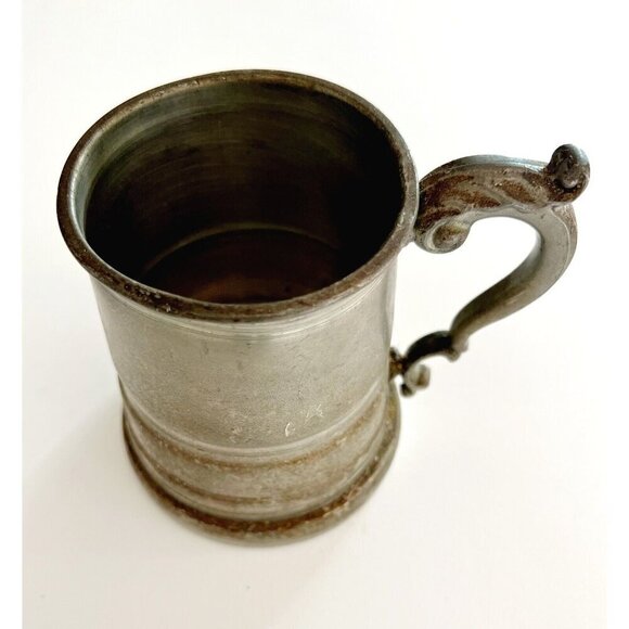 English Pewter Beer Mug Antique Morris Automobile Clear Bottom Graphic E24 - Picture 4 of 5